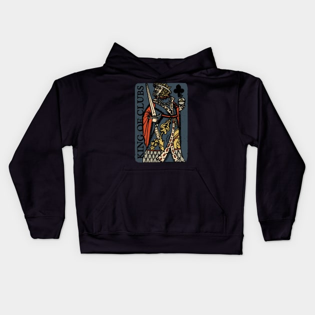 Character of Playing Card King of Clubs Kids Hoodie by KewaleeTee